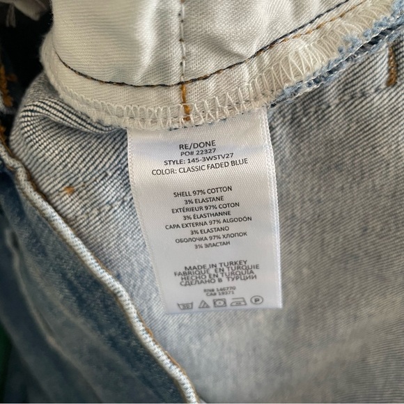 RE/DONE Classic Faded Blue Slim Leg 70s High-Rise Stove Pipe Jeans NWT Size 26 - Picture 10 of 12